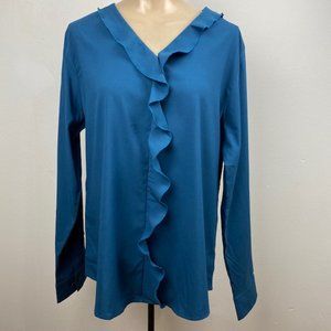 Ico Shirt, Ruffle down center, Size M
